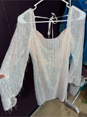 Xtraordinary White Iridescent Sequin dress